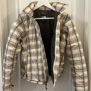 Women’s medium North Face plaid jacket
